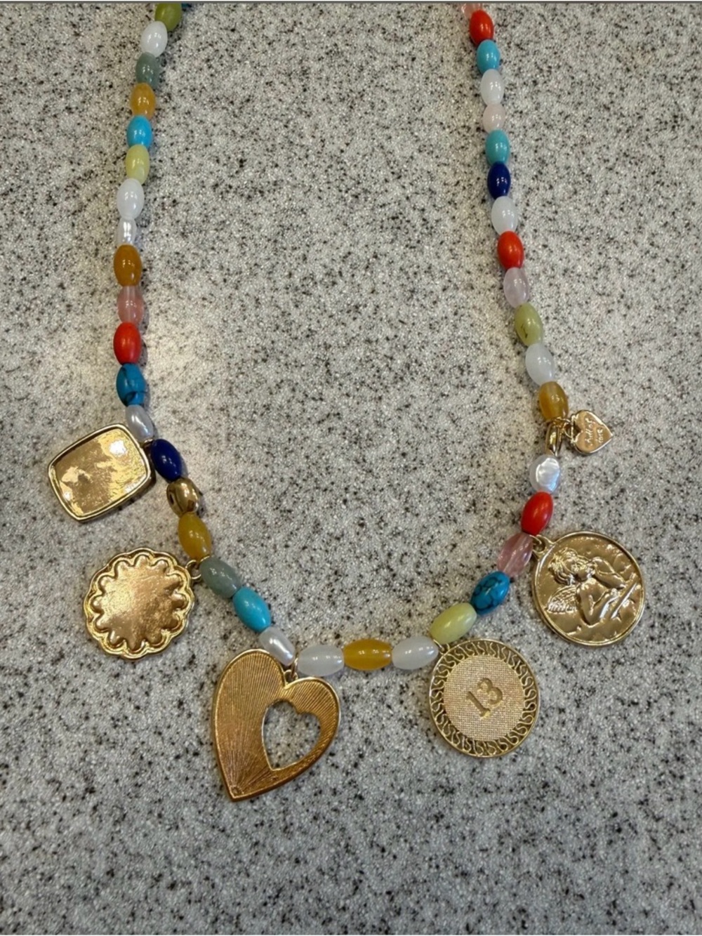Anthropologie Beaded Multi Charm Necklace - Picture 3 of 4